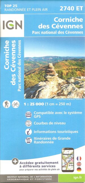 Carte 2740 ET Corniches des Cévennes